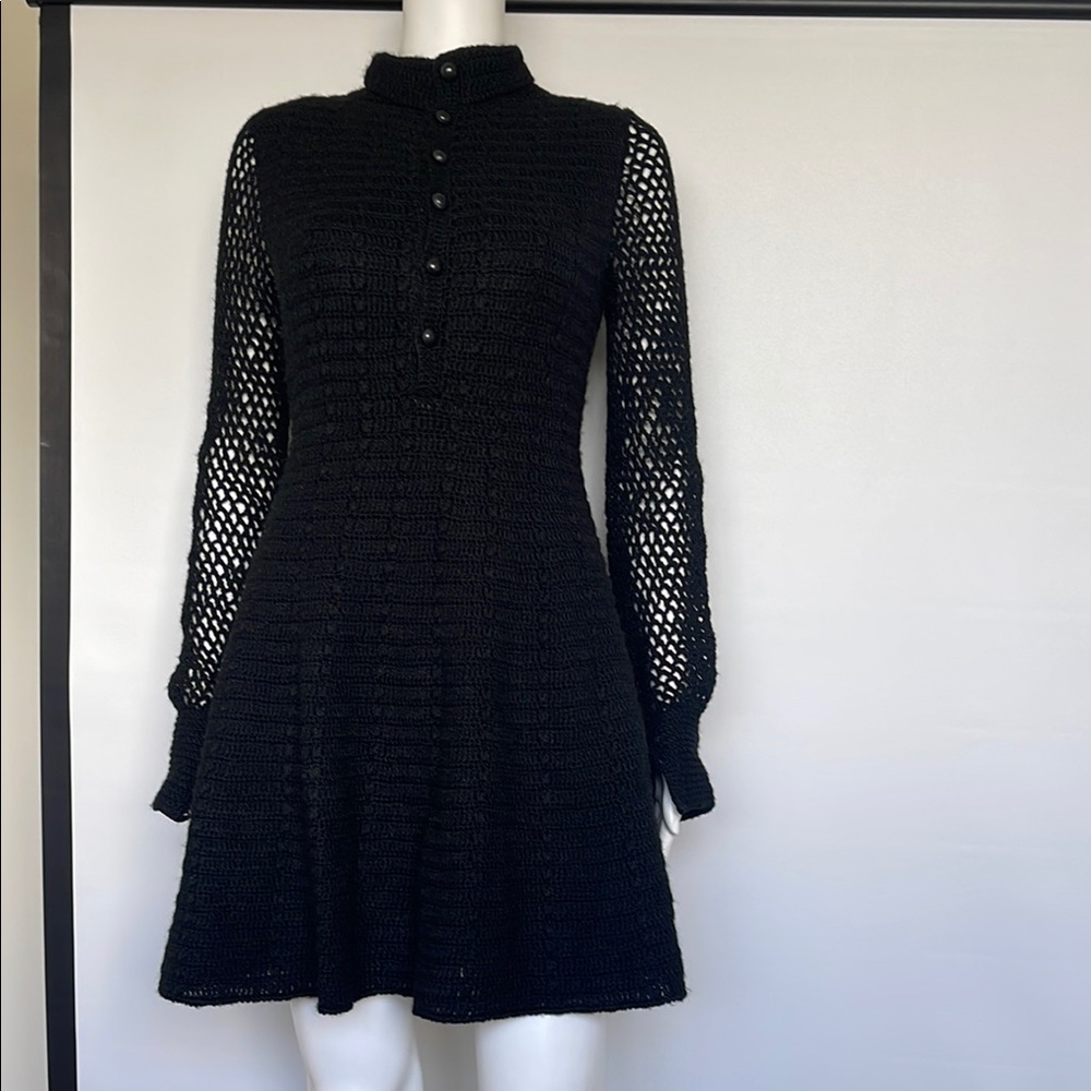 Vintage Mod Black Knit Dress